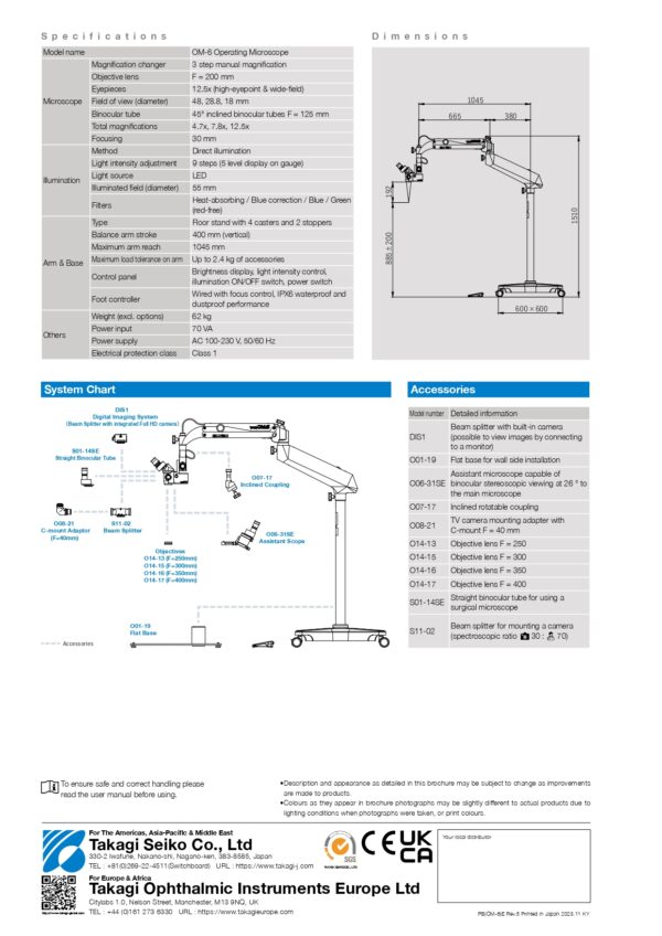 TAKAGI JAPAN, Operating Microscope  OM-6 - Image 4